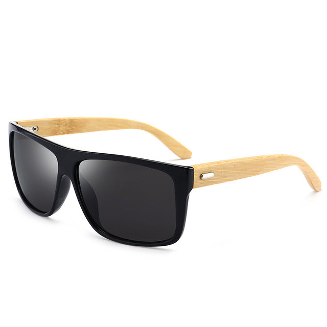 Men's driving sunglasses with bamboo legs, UV400 protection, classic style, high-quality outdoor eyewear by American Smart.
