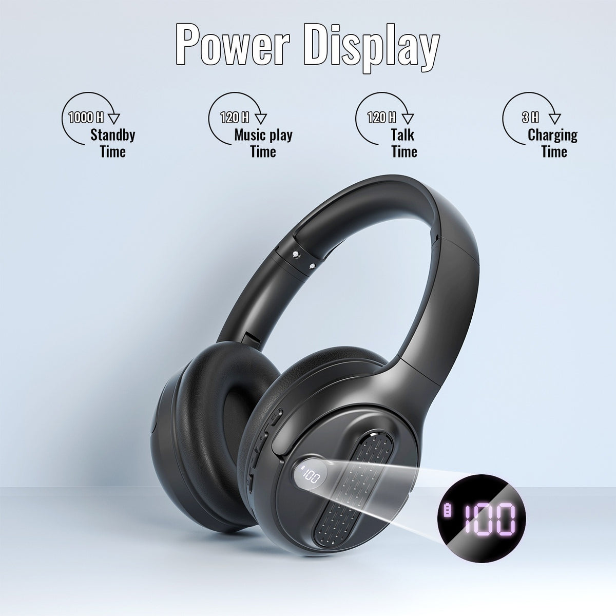American Smart EP head-mounted Bluetooth earphones with portable power bank, foldable design, Type-C interface, wireless, card slot.