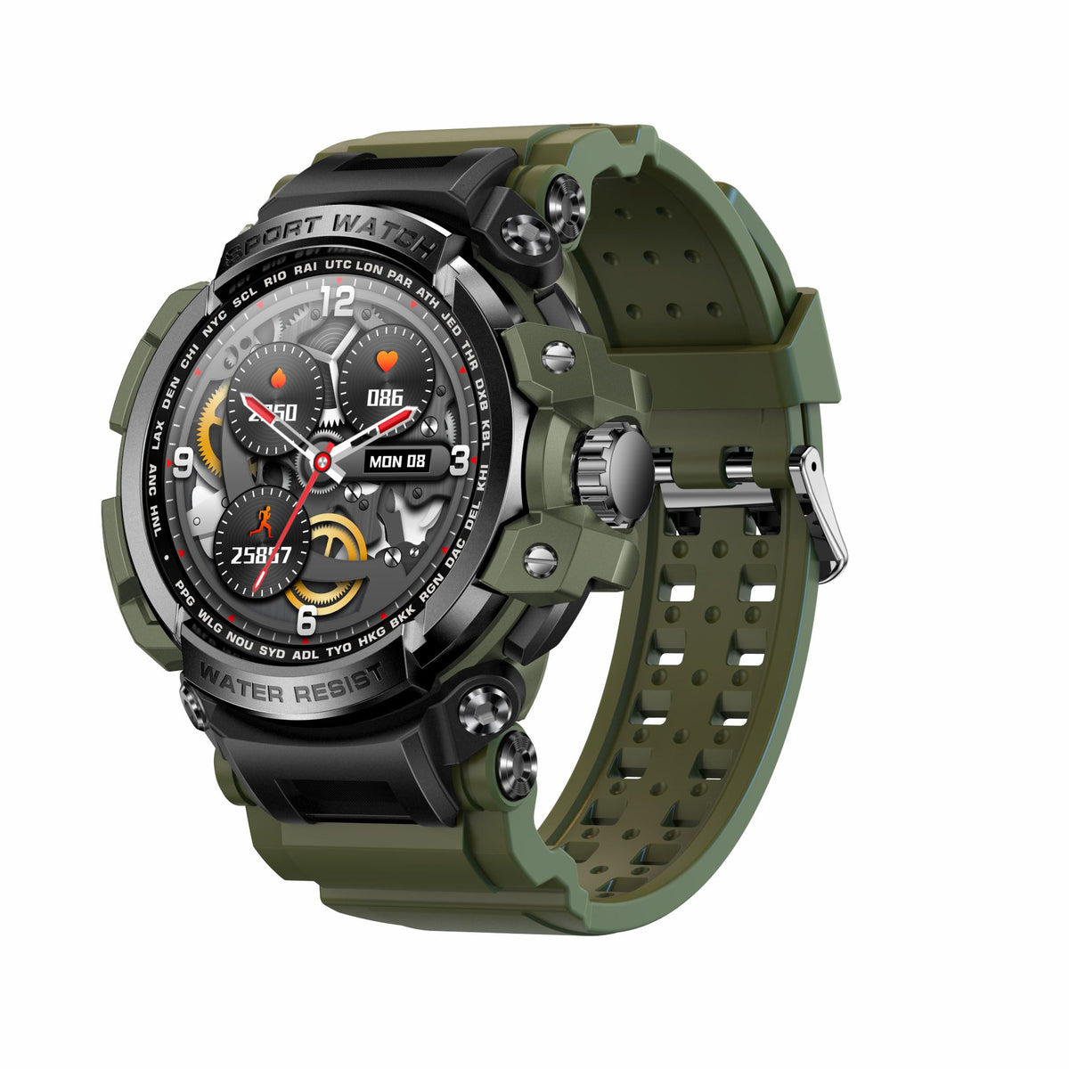 American Smart LC16 smartwatch with Bluetooth call, outdoor design, three-defense features, and heart rate monitoring.