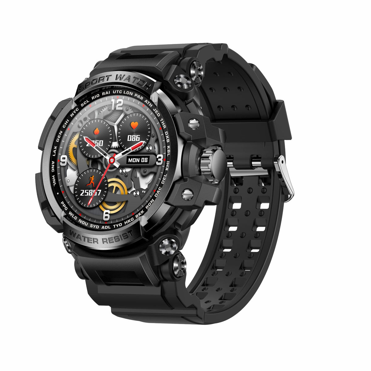 American Smart LC16 smartwatch with Bluetooth call, outdoor three-defense design, heart rate monitor, and fitness tracking features.