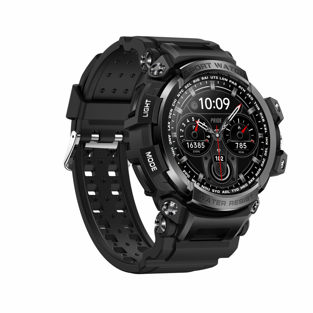 American Smart LC16 smartwatch with Bluetooth calling, outdoor design, three defense features, and heart rate monitoring.