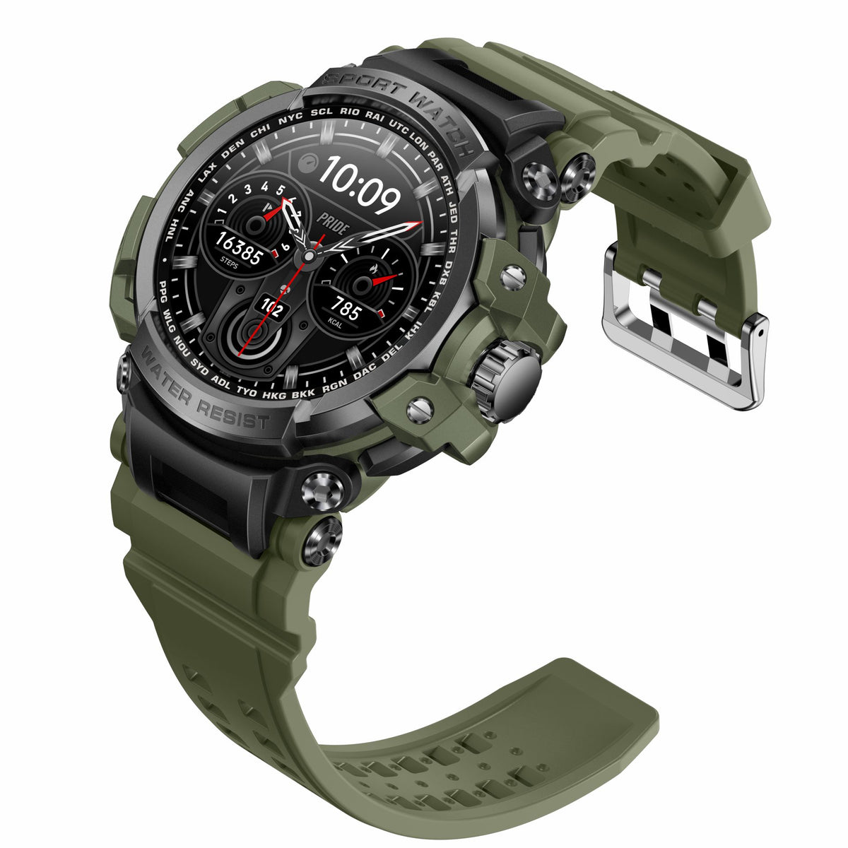 American Smart LC16 smartwatch with Bluetooth call, outdoor three-defense features, heart rate monitoring, and fitness tracking.