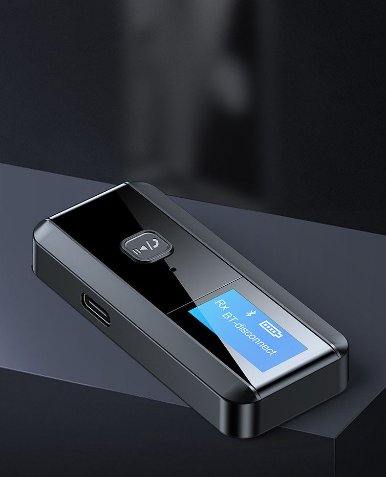 American Smart EP LCD display Bluetooth 5.0 audio receiver transmitter 2-in-1 adapter for computer TV speaker setup