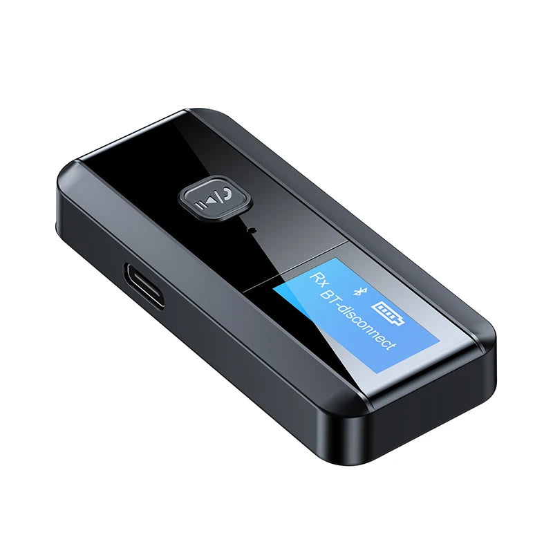 American Smart EP LCD display Bluetooth 5.0 receiver transmitter 2-in-1 audio adapter for computer, TV, and speakers.
