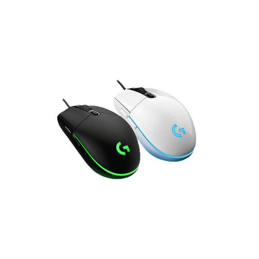 Logitech G102 second-generation wired gaming mouse with RGB lighting, ergonomic design, and programmable buttons for e-sports and gaming.