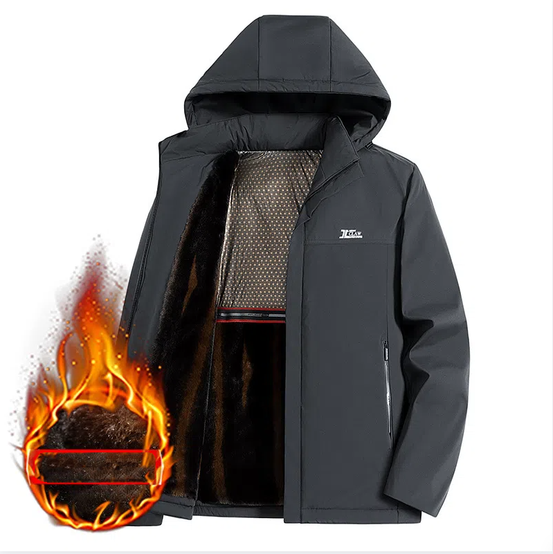Men's mink fur autumn and winter casual cotton jacket with thick fleece, suitable for middle-aged and elderly, American Smart EP.