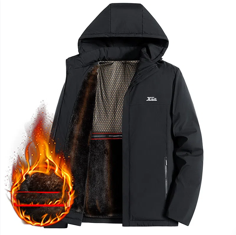 Men's mink fur autumn and winter casual jacket with fleece lining, by American Smart - EP, suited for middle-aged and elderly dads.