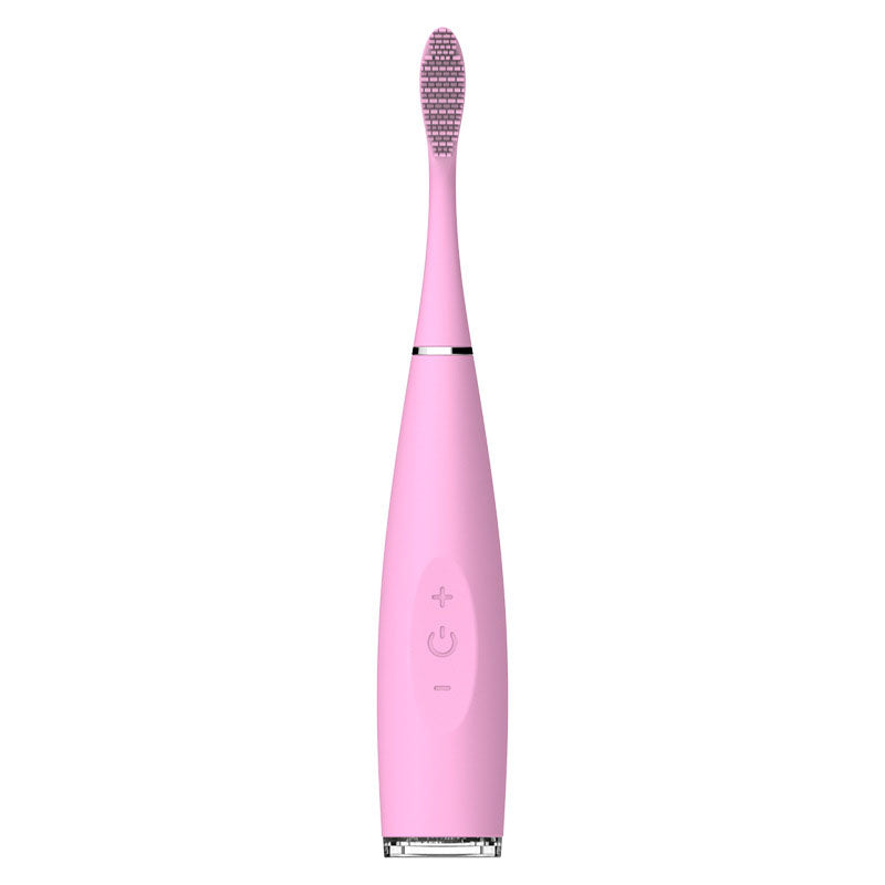 American Smart MCMELLCAO electric silicone toothbrush with rechargeable design, sonic cleaning technology, and ergonomic handle.