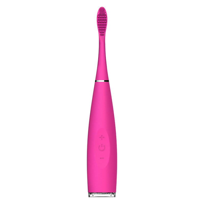 American Smart MCMELLCAO electric silicone toothbrush, rechargeable sonic tooth cleaner with sleek design and soft silicone bristles.