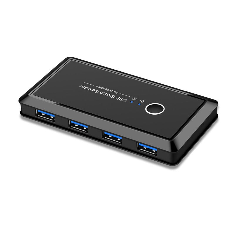 USB 3.0 printer sharer 4-port switch from American Smart EP connects two computers to one printer with multi-interface USB splitter.