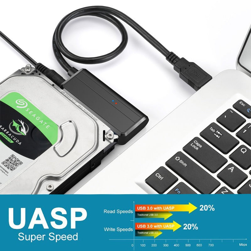 USB 3.0 to SATA hard drive data cable for 2.5 and 3.5-inch drives, American Smart EP brand, with SATA and USB connectors.