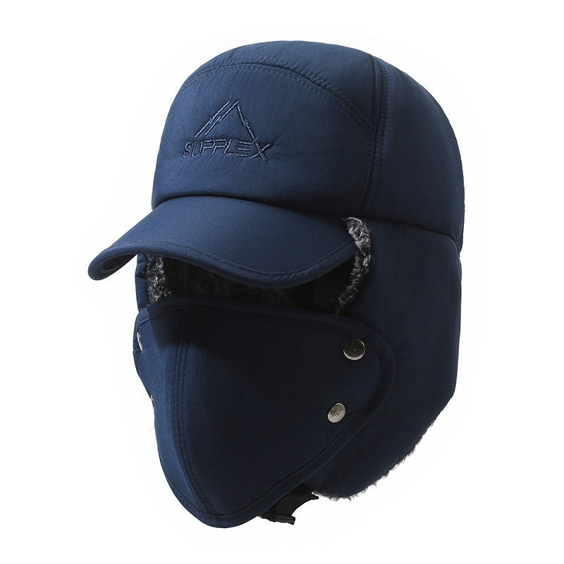 Middle-aged and elderly cotton outdoor cycling and skiing hats with fleece insulation and ear protection by American Smart - EP