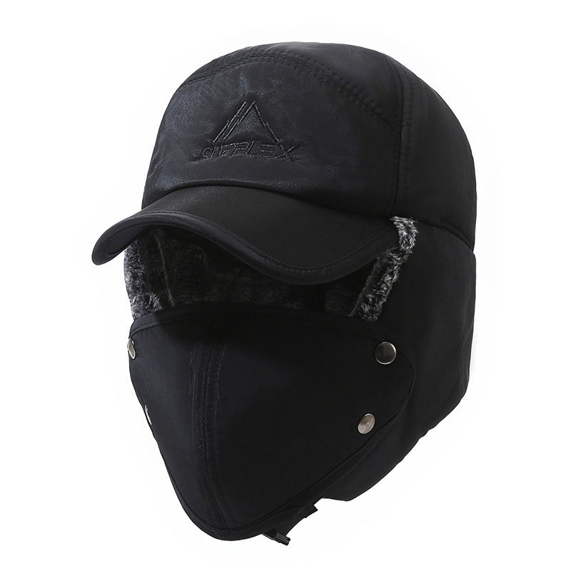 Middle-aged and elderly cotton outdoor cycling and skiing hat with fleece insulation, ear protection, and cold-proof design by American Smart - EP.