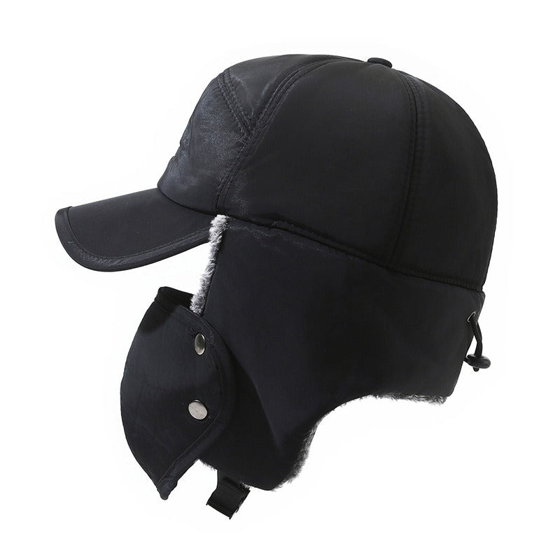 Middle-aged and elderly cotton outdoor cycling and skiing hats with fleece insulation and ear protection by American Smart - EP