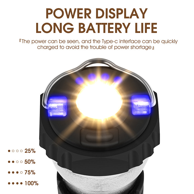 Portable American Smart outdoor lighthouse camping LED light with magnetic suction, suitable for tents and emergency use.