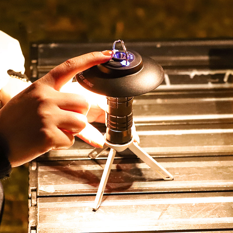 Outdoor lighthouse camping light by American Smart - EP, portable LED tent light with magnetic suction and emergency flashlight features.