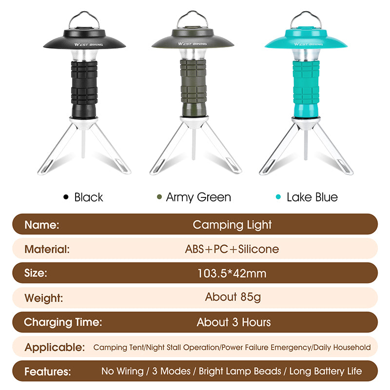 Portable American Smart LED outdoor lighthouse camping light with magnetic suction for camping tents and emergency use