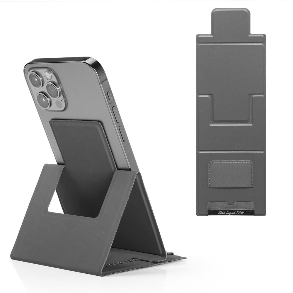 American Smart personalized mobile phone stand, ultra-thin folding desktop stand with PU leather for office use.