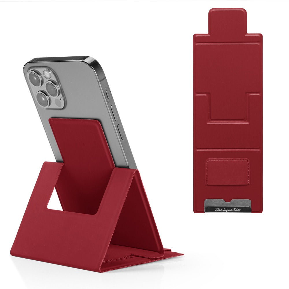 Personalized American Smart PU leather mobile phone stand on a desk, folding ultra-thin desktop stand for office use