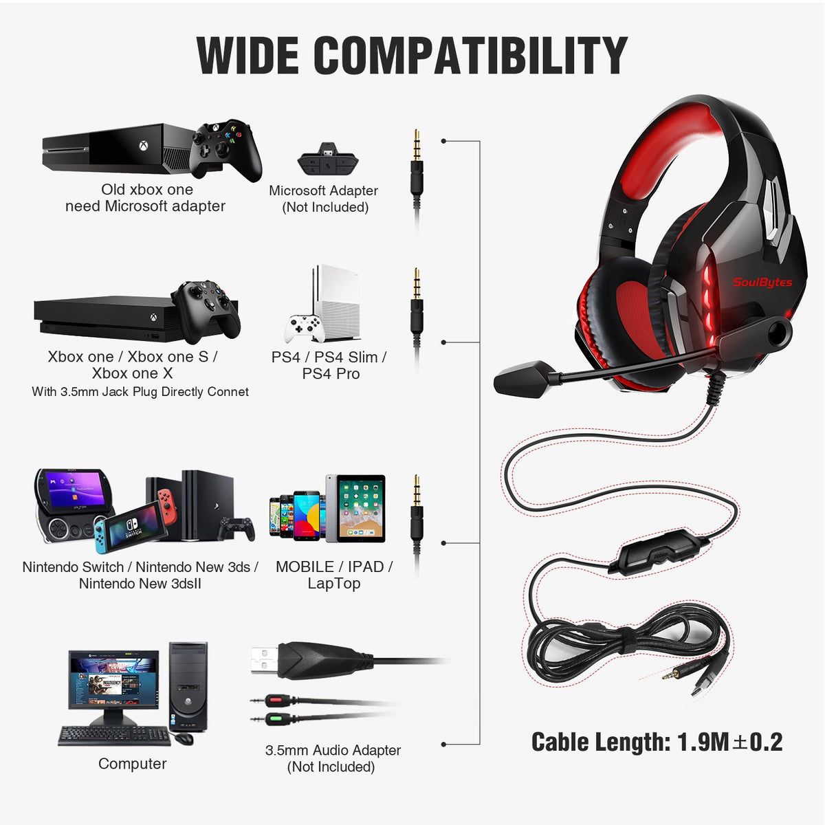 American Smart S11 wired gaming earphones with luminous chicken ear design and wired control, ideal for esports and computer gaming.