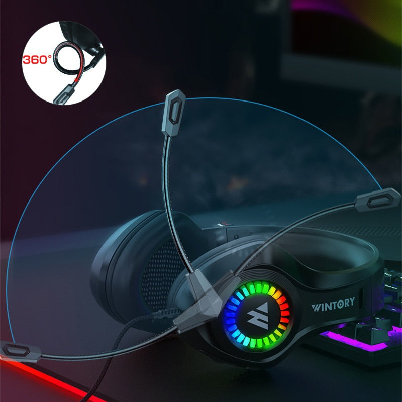 Wired gaming headphones with luminous earphones from American Smart - EP, designed for e-sports on mobile phones and computers.