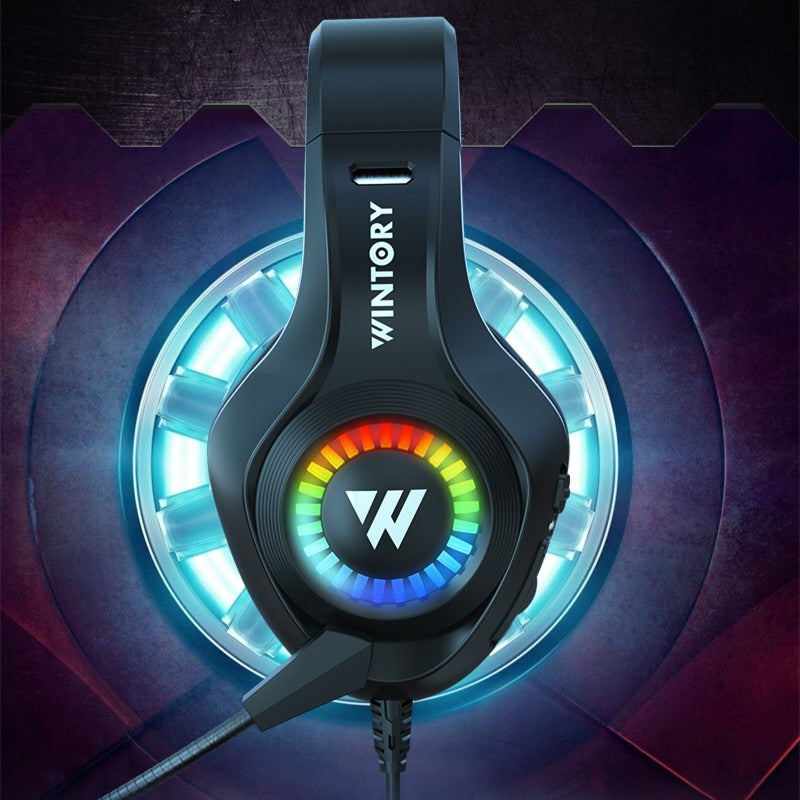 American Smart EP wired gaming headphones with luminous earphones, suitable for e-sports on mobile phones and computers.
