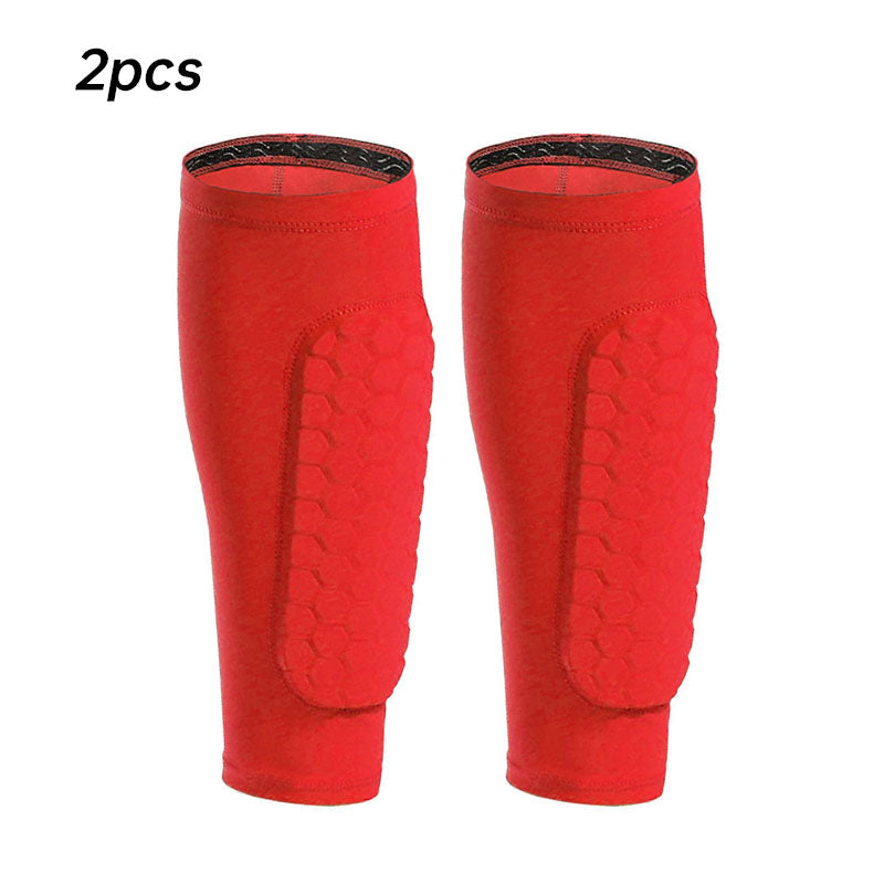 Honeycomb padded sport leg guards from American Smart EP, breathable shin and leg protection for soccer, skiing, basketball, cycling.