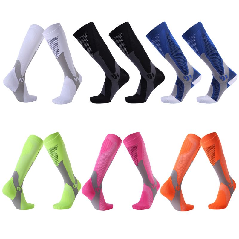 Men's outdoor sport knee-high compression socks by American Smart - EP, designed for running, soccer, and cycling with polyester hosiery material.