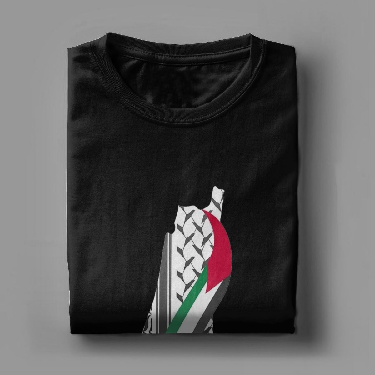 Men's retro Palestine map T-shirt by American Smart, round neck cotton short-sleeved T-shirt with vintage map design.