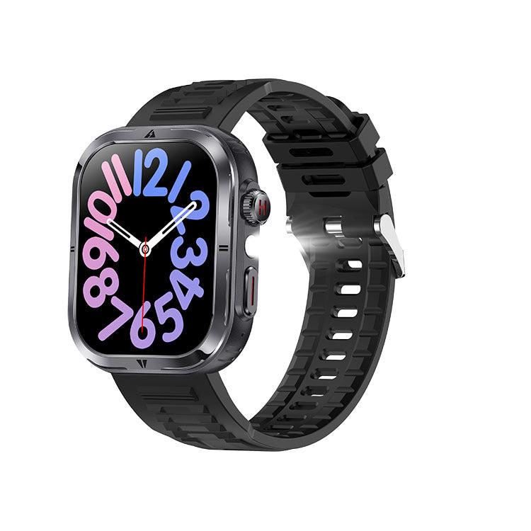 American Smart MK86LED waterproof outdoor sports smartwatch with Bluetooth calling, blood oxygen monitor, large battery, and manual tube design