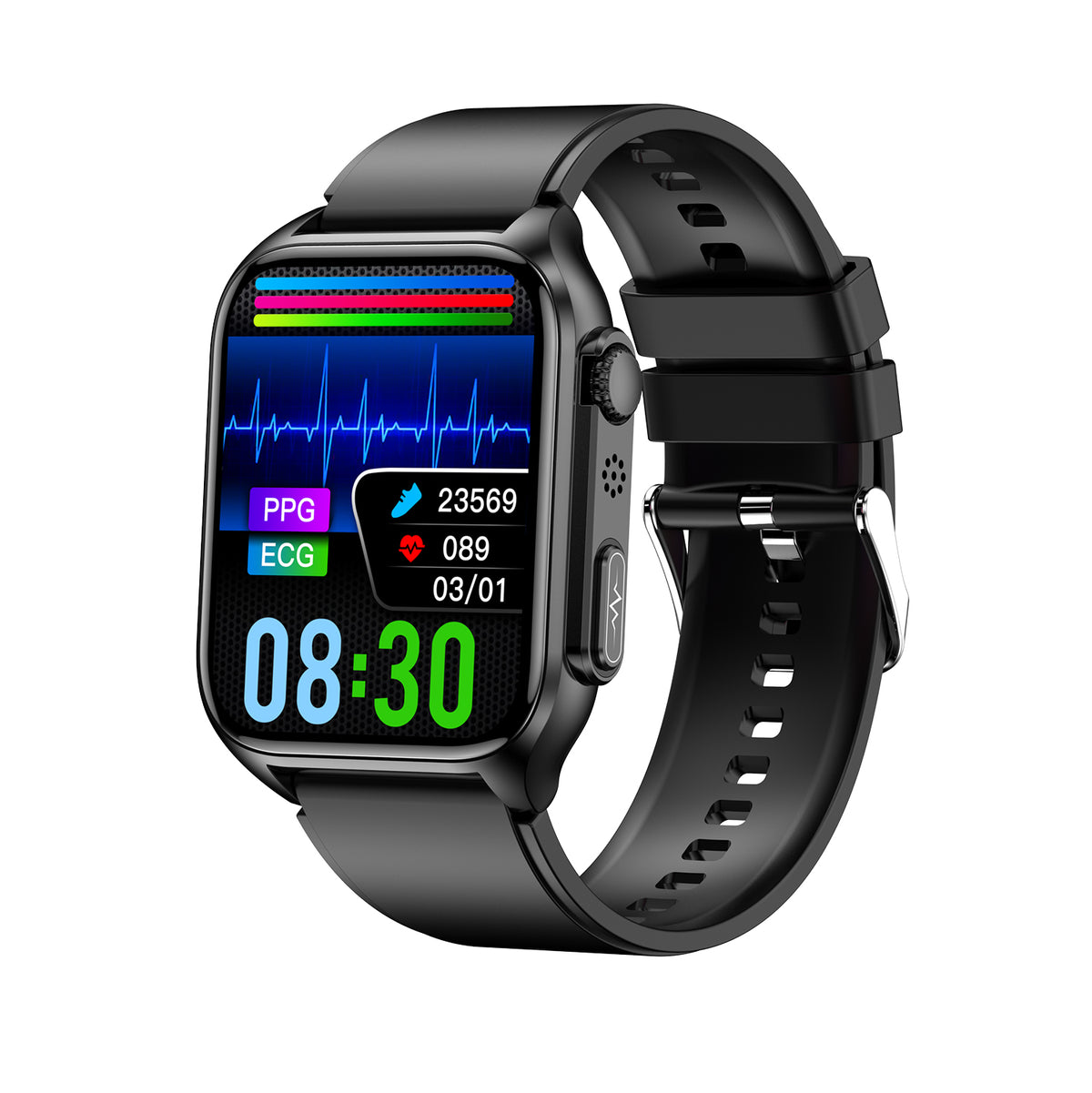 American Smart TK12ECG blood sugar and blood pressure smartwatch with ECG, blood oxygen, sleep monitoring, and call function.
