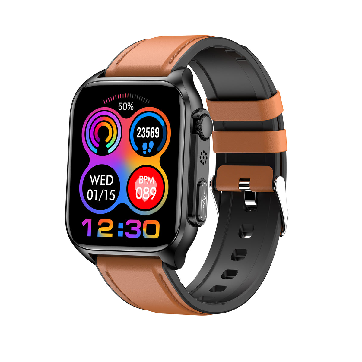 American Smart TK12ECG blood sugar smart watch with ECG, blood pressure, oxygen, sleep monitoring, and call features displayed on the screen.