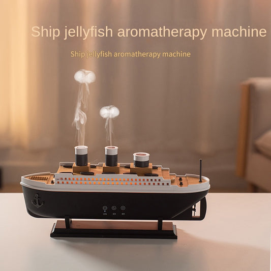 Simulated ship smoke ring aromatherapy machine desktop creative volcano spray jellyfish cruise fragrance humidifier - American Smart