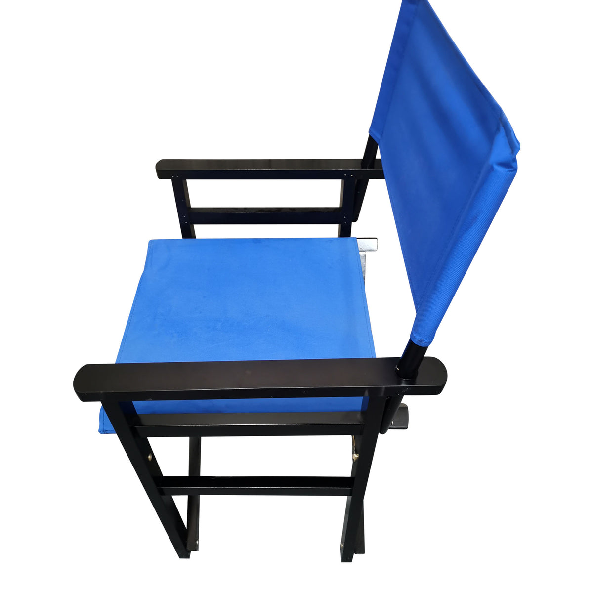 Blue wooden director folding chairs with canvas seats, set of 2, by American Smart - EP, featuring a sturdy, portable design.