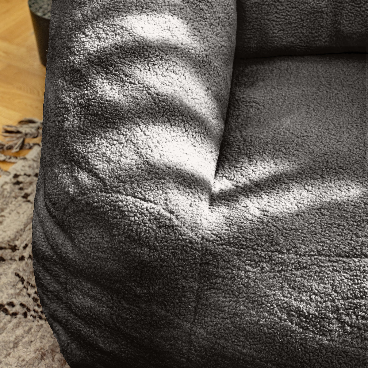 Black American Smart EP beanbag chair with tufted soft filler and memory foam for comfortable lounging.