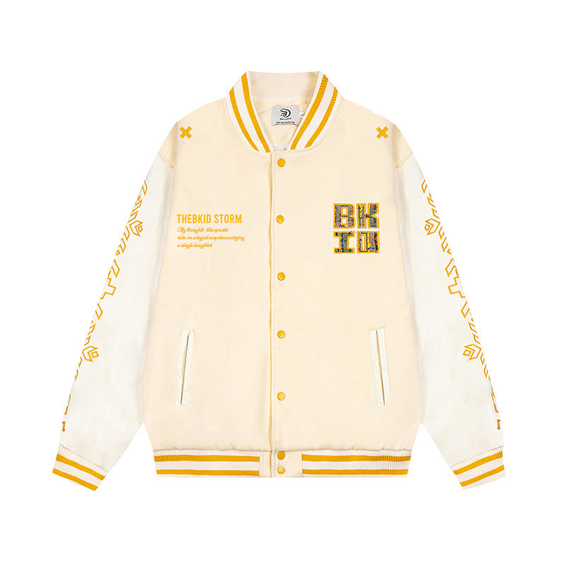 Embroidered American Smart EP baseball jersey with adhesive fabric, featuring detailed stitching and sporty design.