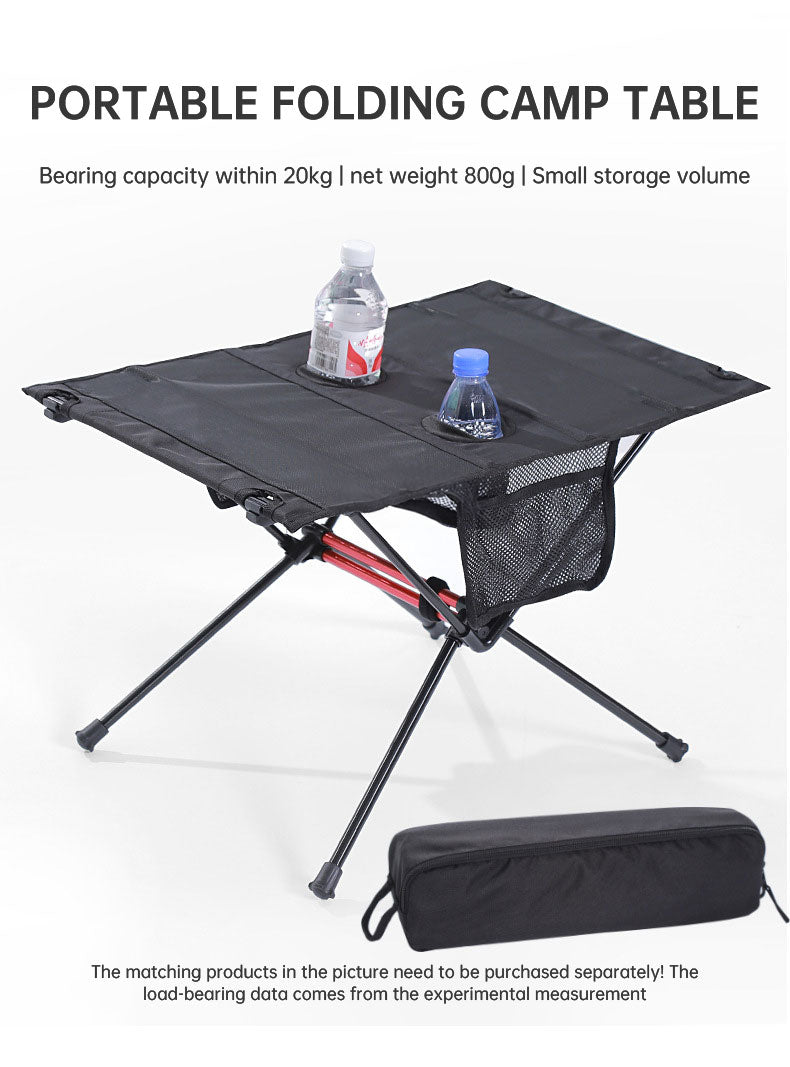 American Smart EP ultra-light folding camping table with cup holder and mobile phone pocket, portable for outdoor picnics and barbecues.