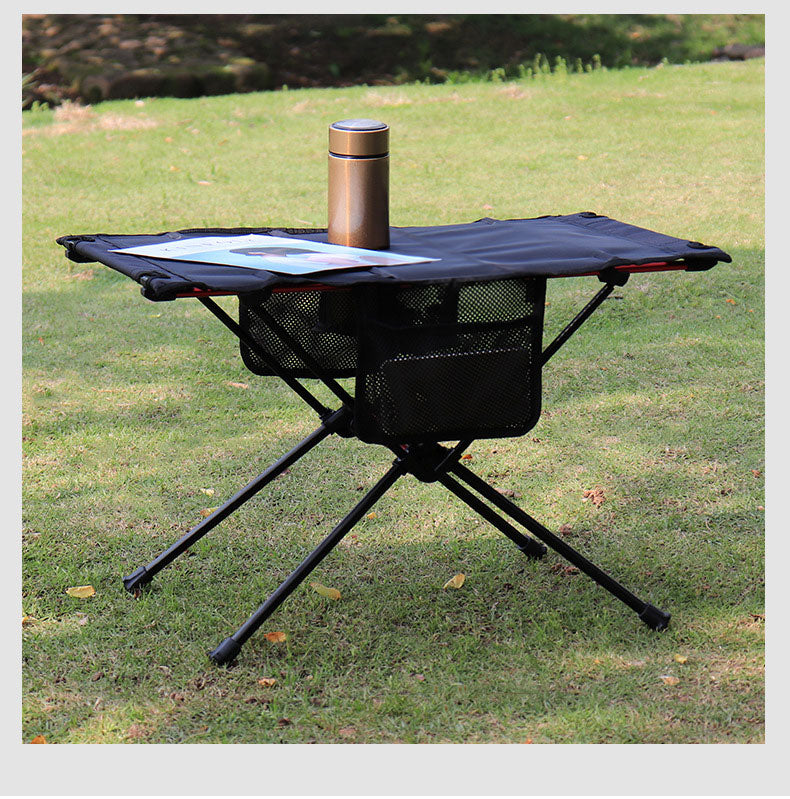 Portable American Smart EP ultra-light folding camping table with cup holder, suitable for outdoor picnics and camping trips.