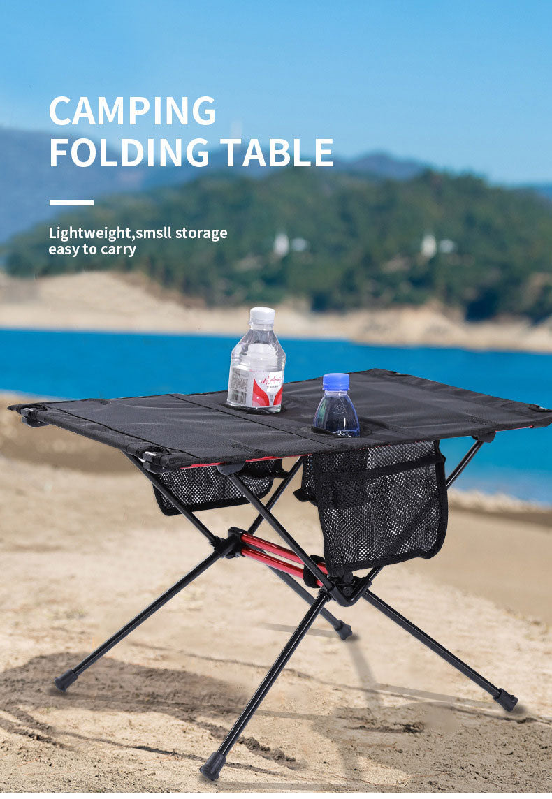 American Smart EP ultra-light folding camping table with cup holders, portable small table, ideal for outdoor picnics and camping.
