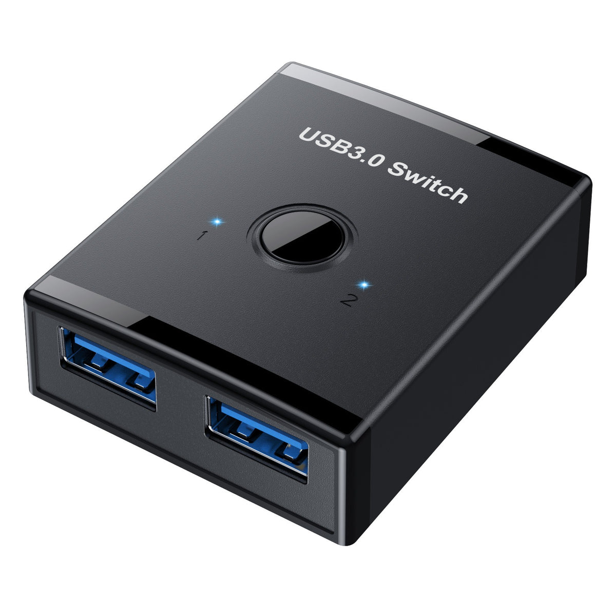 American Smart EP USB 3.0 bidirectional switcher for printer sharing, featuring private mode and 2-in-1/1-in-2-in-1 connectivity.