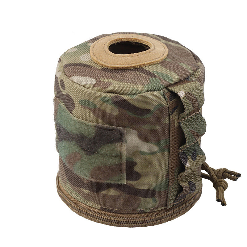 American Smart Velcro MOLLE webbing quick draw paper towel holder attached to a storage bag for easy paper roll access