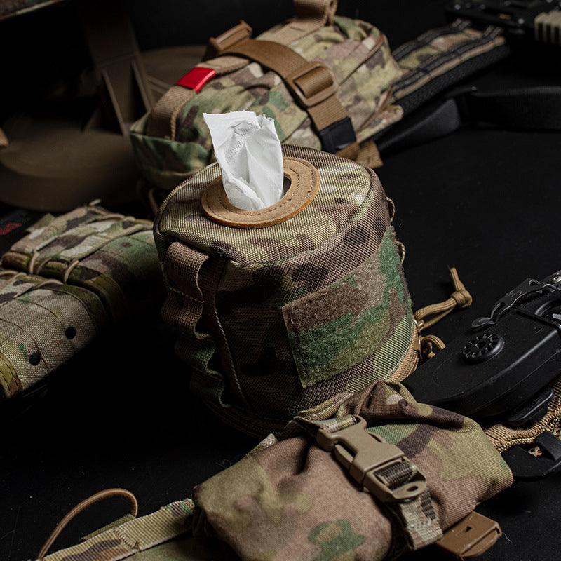 American Smart Velcro MOLLE Webbing paper towel quick draw storage bag with easy access paper roll and durable design.