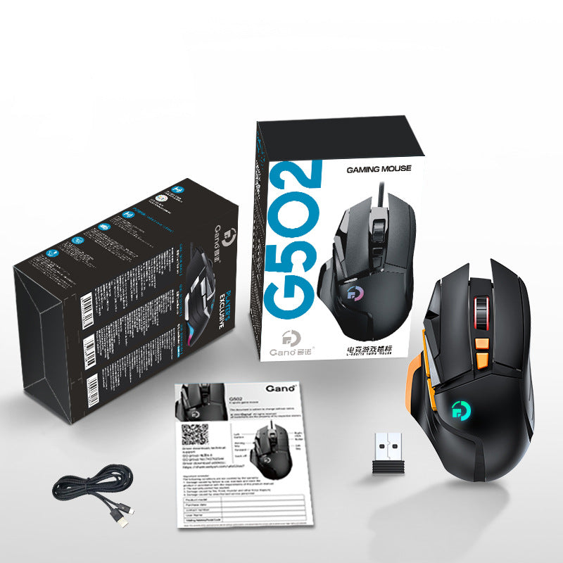 American Smart G502 wireless mouse with RGB lighting, dual-mode 2.4G for office and gaming on computer and laptop.