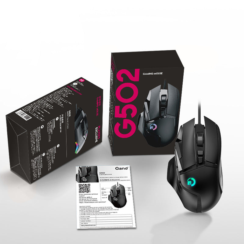 American Smart G502 wireless gaming mouse with RGB lighting, dual-mode 2.4G connectivity, ergonomic design for office and gaming.