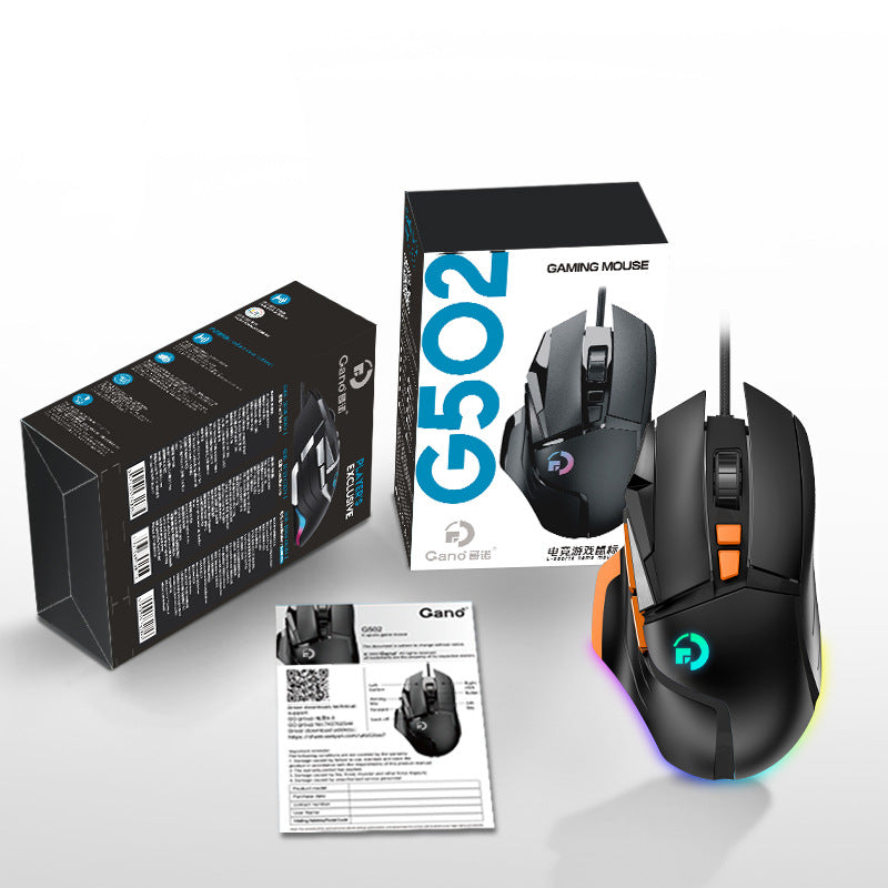 American Smart G502 wireless mouse with RGB lighting, dual 2.4G mode, ergonomic design for office and gaming use.