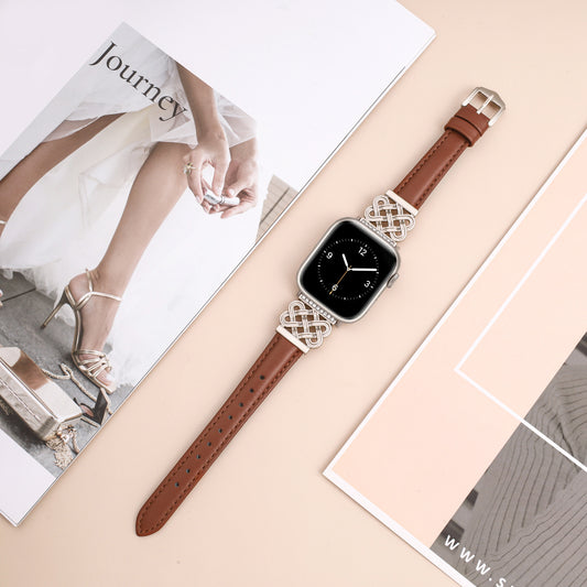 Metal ultra-thin Apple Watch band compatible with iWatch S10/SE by American Smart - EP, shown on a wrist.