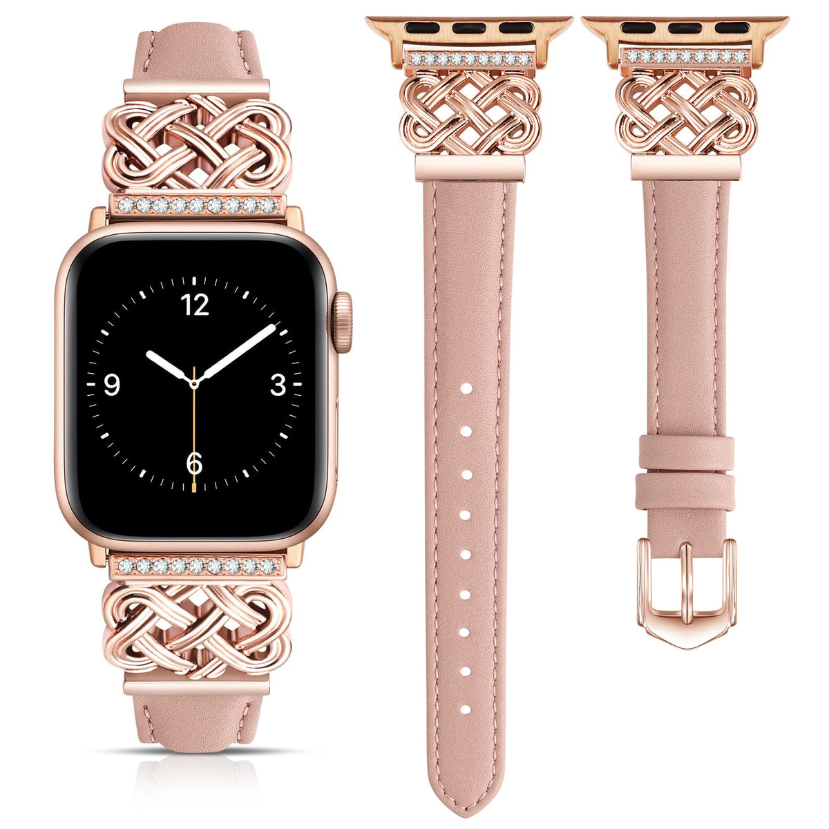 Metal ultra-thin watch band compatible with Apple Watch S10/SE, by American Smart, showing the sleek strap on a wrist.