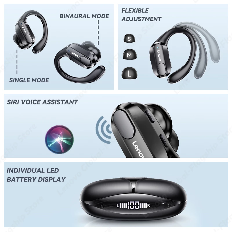 American Smart XT80 wireless Bluetooth earphones with over-ear design, noise reduction, and extended battery life for sports use