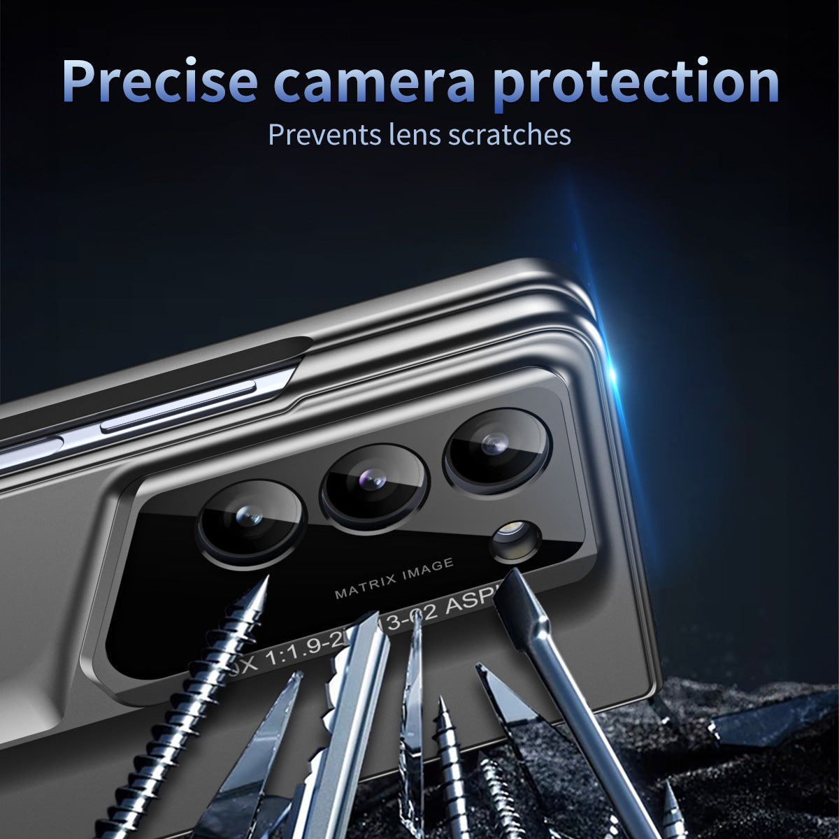 Samsung ZFold 6 phone case with integrated folding screen protector and anti-drop protective film by American Smart - EP.