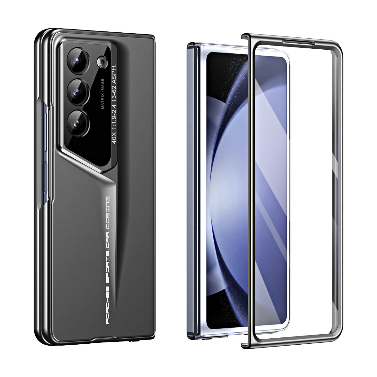 Samsung ZFold 6 phone case with American Smart EP folding screen protector, protective film, and anti-drop integrated design.